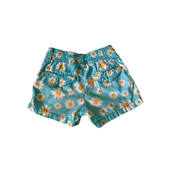 🌼 OshKosh B'gosh Toddler Girl Turquoise Floral Daisy Print Shorts 🌼 2T - Picture 2 of 6